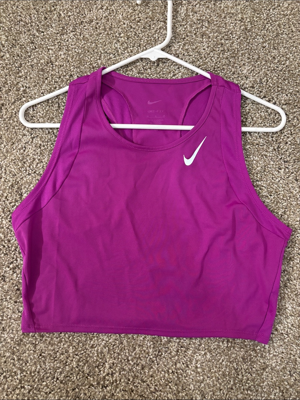 Vivid Purple Nike Dri-FIT Race Women's Cropped Running Tank Top